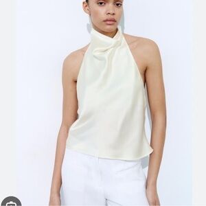 White silk halter top (new!)